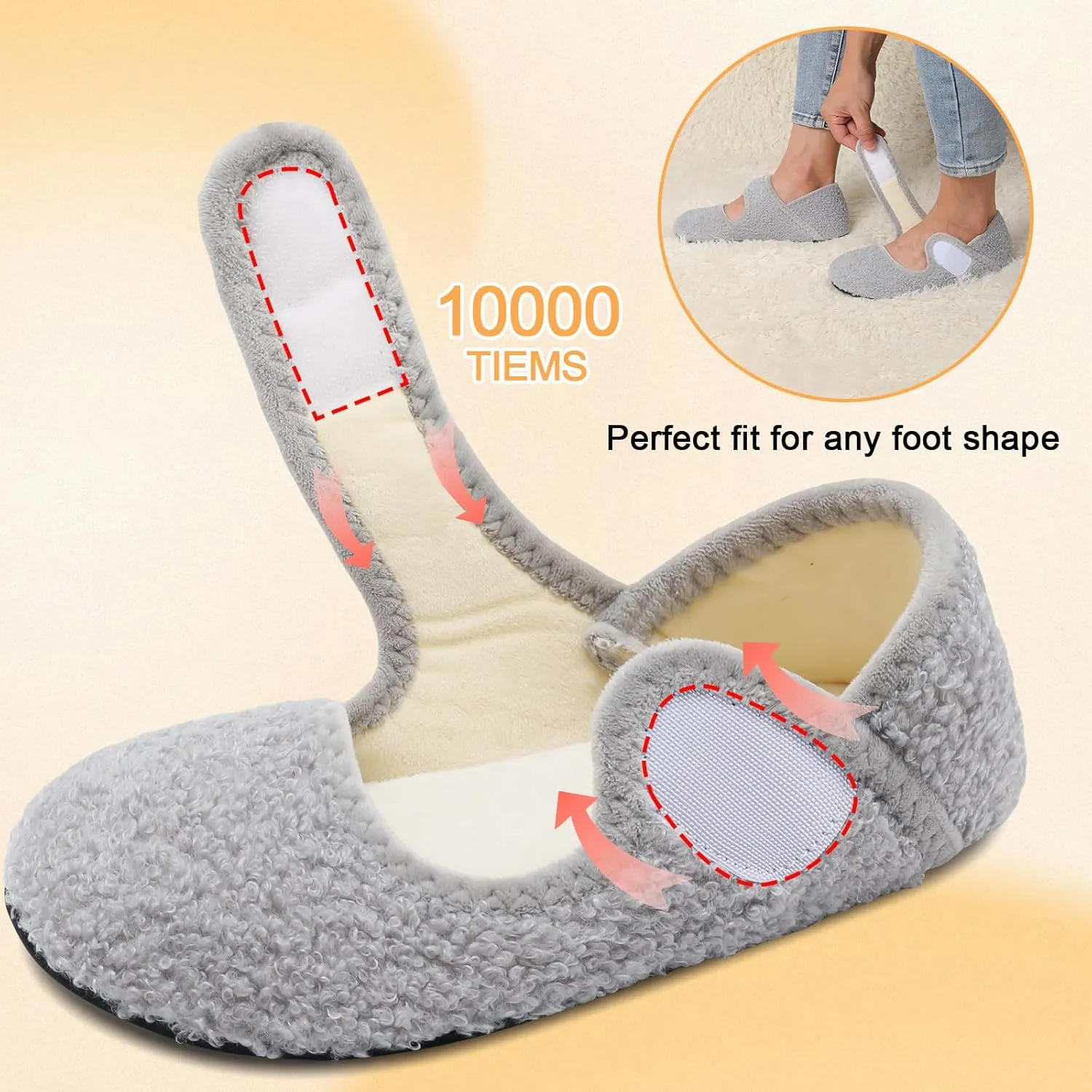 Comfy House Slippers for Women & Men - Wide Diabetic Sock Slippers, Soft & Cozy Barefoot House Shoes