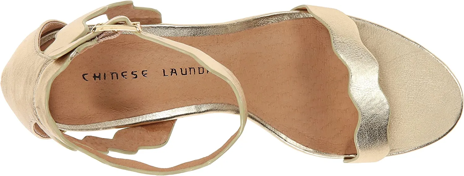 Contemporary Rubie Chinese Ankle Strap Toe Metallic Laundry Open Gold Privacy-focused Kitten Sandals Heeled