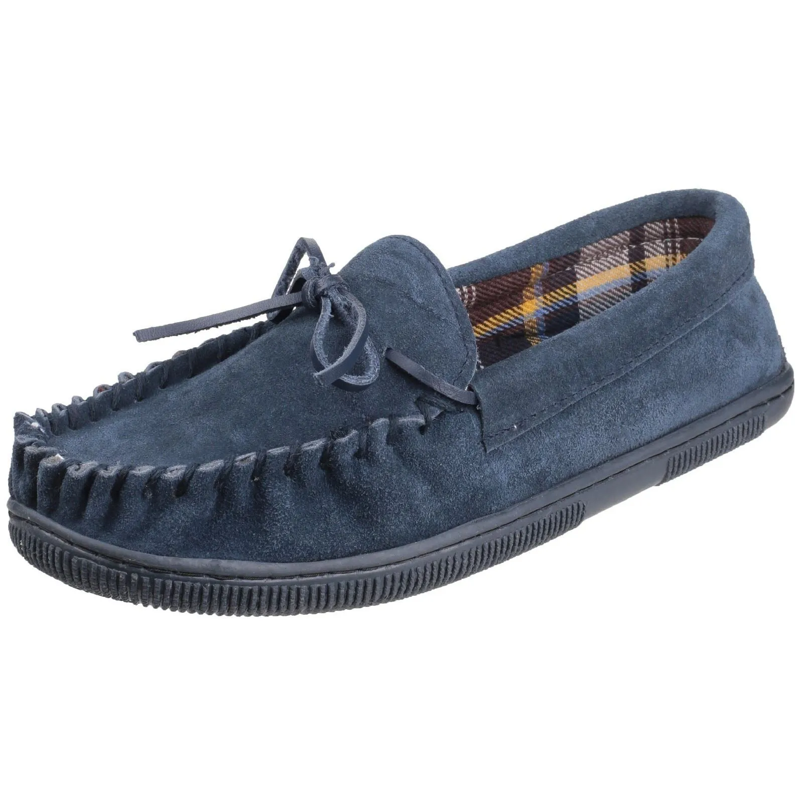 Cotswold Men's Alberta Moccasin Slipper in Navy