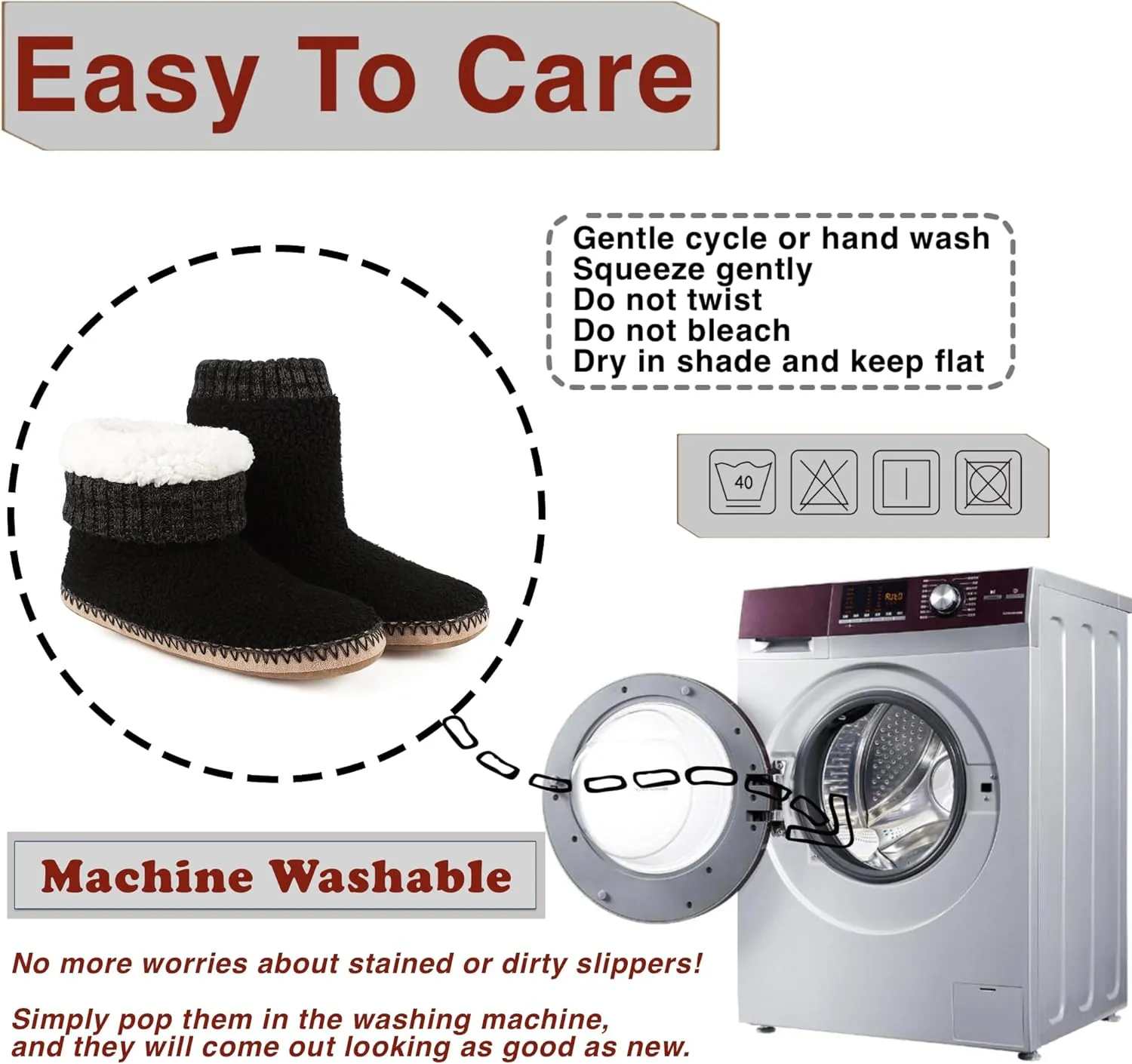 Cozy Boot Slippers for Men Indoor, Fuzzy House Shoes with Non Slip Gripper Soles, Soft Warm Moccasin Socks, Winter Gifts for Christmas Unique