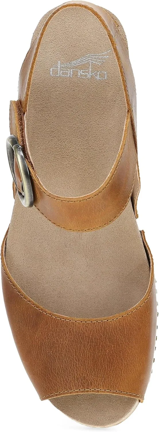 Dansko Tamra Peep Toe Sandal for Women - Quality Leathers and a Heel for a Classy, All-Day Look - Cushioned Footbed for All-Day Comfort