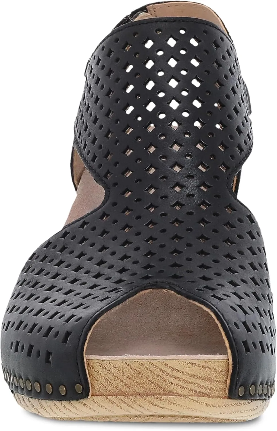 Dansko Teagan Stylish Peep Toe Sandal for Women - Quality Leathers with Laser Cut Details and a Heel for a Classy, All-Day Look - Cushioned, Contoured Footbed for All-Day Comfort