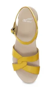 Dansko Yellow Karmen Burnished Calf Ladies Sandals KARMEN-YELLOW