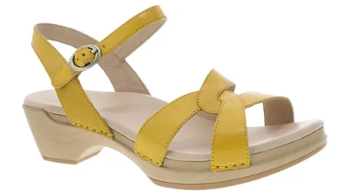 Dansko Yellow Karmen Burnished Calf Ladies Sandals KARMEN-YELLOW