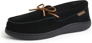 Dearfoams Men’s Energy Return Comfort Indoor/Outdoor Memory Foam Moccasin with Tie