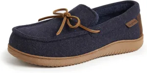 Dearfoams Men’s Energy Return Comfort Indoor/Outdoor Memory Foam Moccasin with Tie