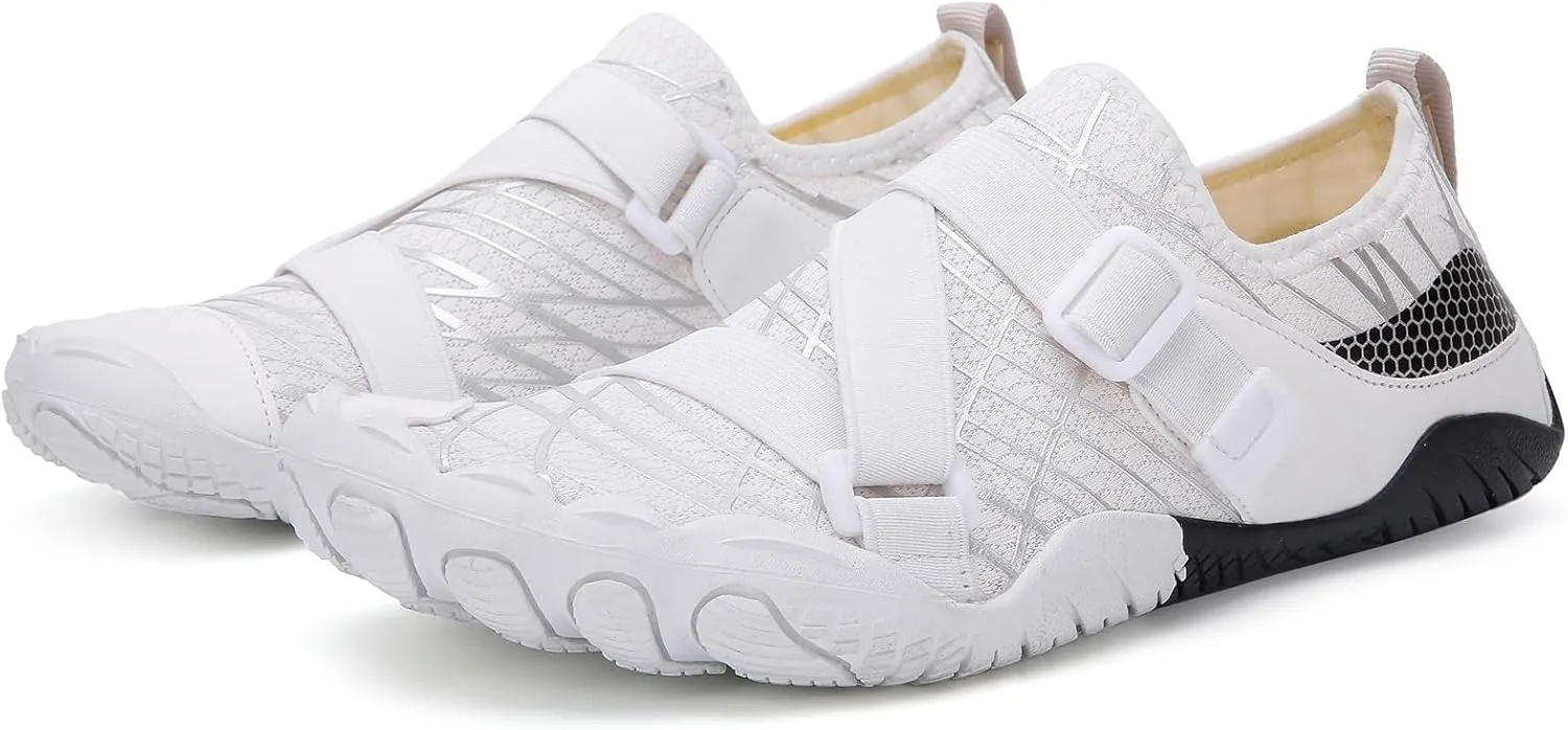 DHAEY Deadlifting Squat Shoes Unisex Adult Wide Toe Heavy Lifting Weight Training Shoes Wear Resistance Rubber Non-Slip Sole Fitness Cross-Trainer Sneaker (Color : White, Size : 10 Women/8.5 Men)