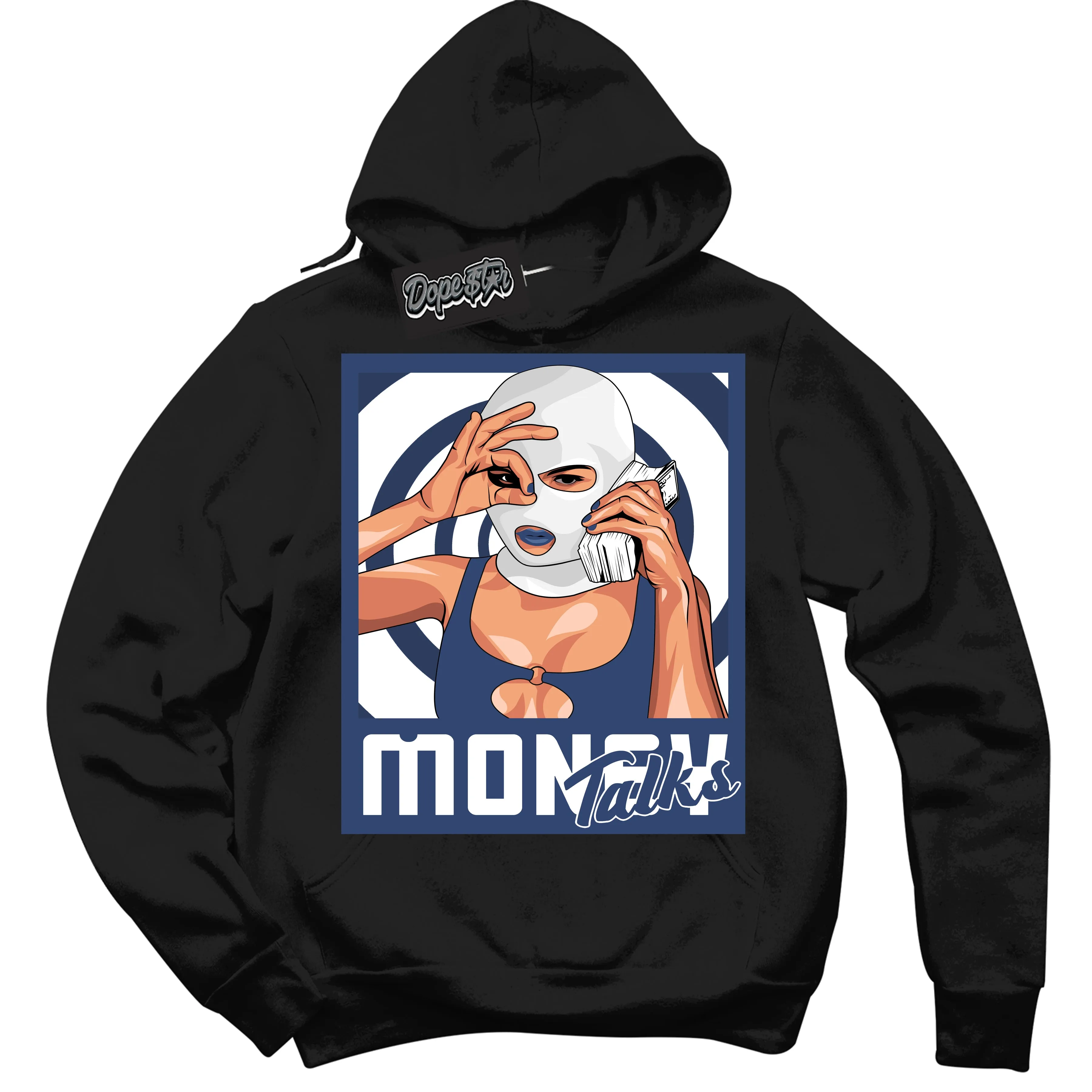 Diffused Blue 11s Sneaker Hoodie Money Talks Graphic