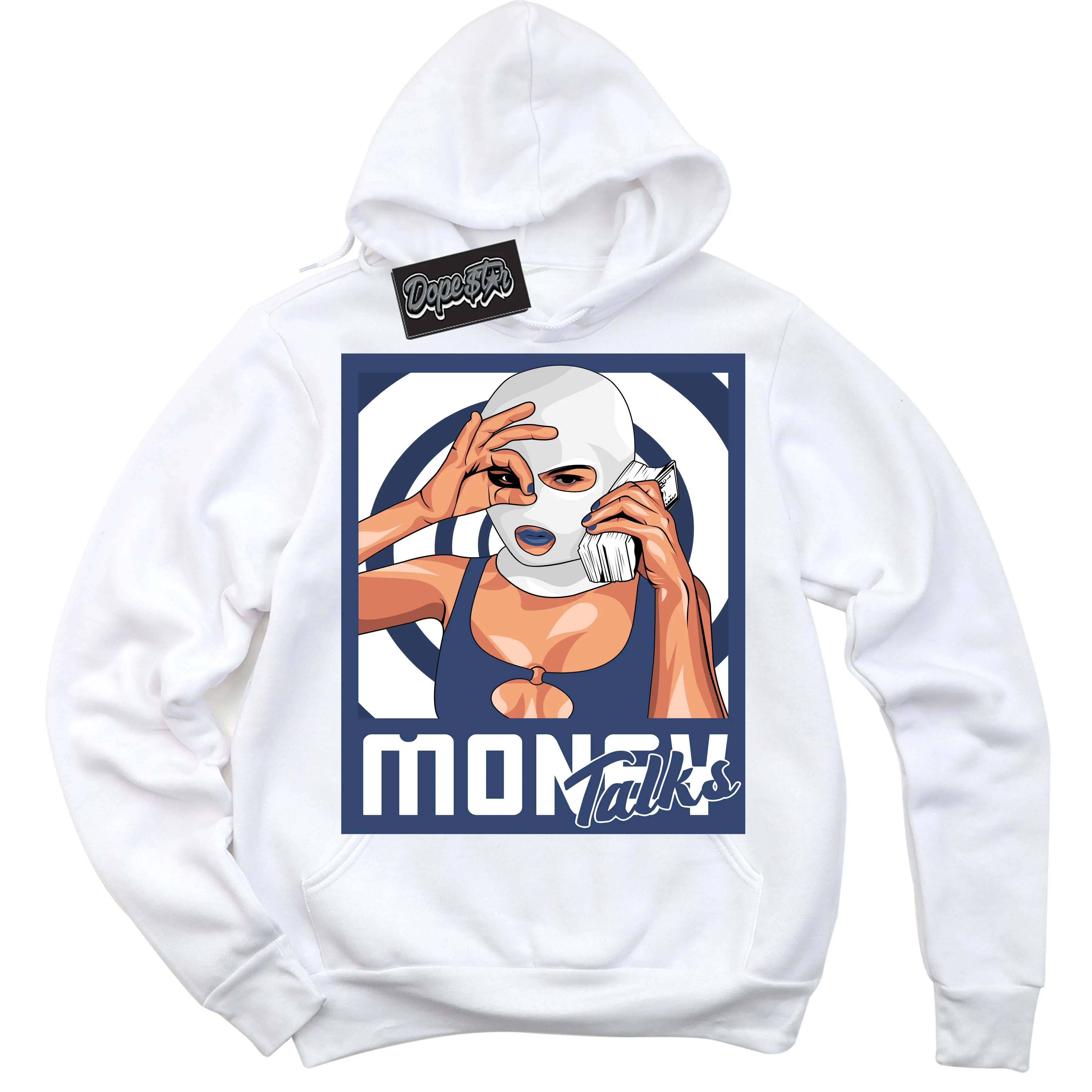 Diffused Blue 11s Sneaker Hoodie Money Talks Graphic