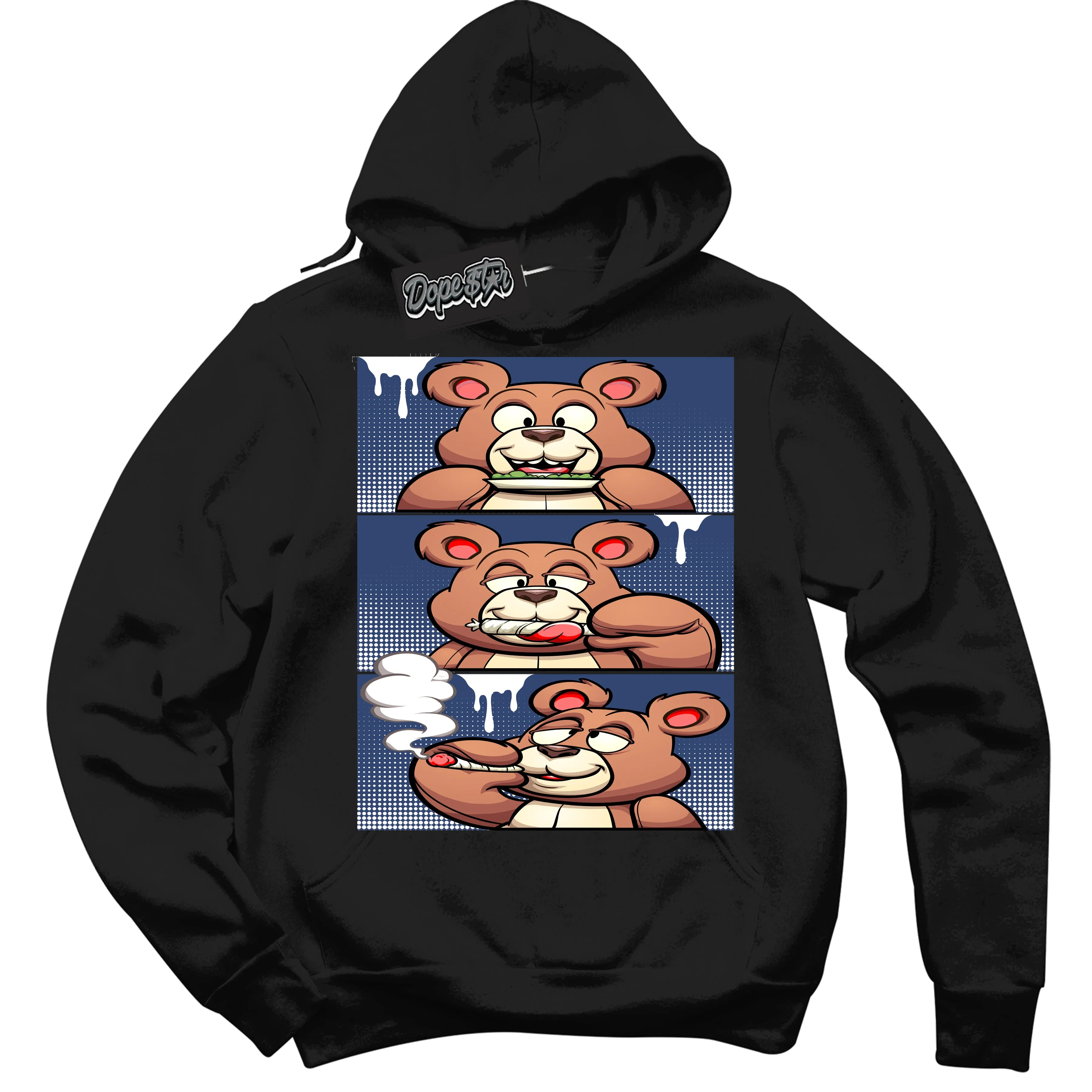 Diffused Blue 11s Sneaker Hoodie Roll It Lick It Smoke It Bear Graphic