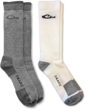 Drake Men’s Thermal 80% Merino Wool Sock Moisture Control Ultra-Dri Hiker Crew Socks 2 Pair