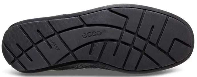 Ecco Classic Black Leather Slip-On  Mens Driving Moc 571034-01001