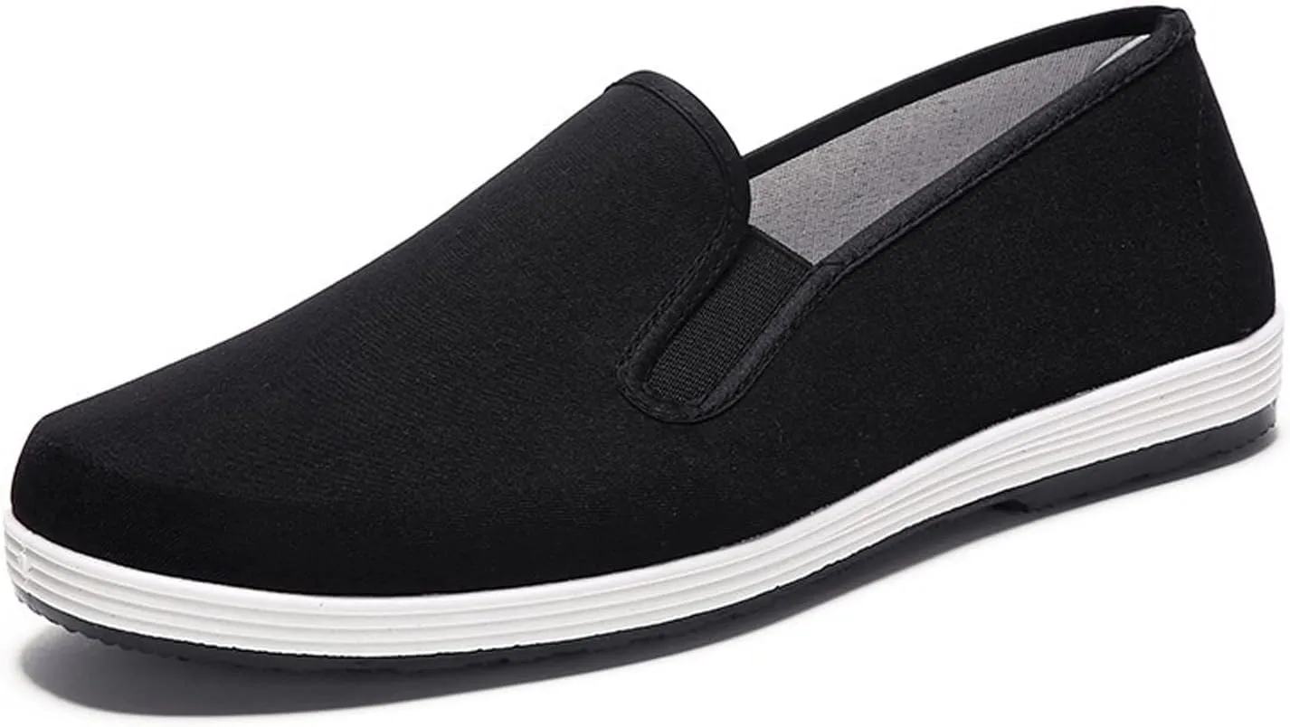 eYLun Kung Fu Shoes Men Tai Chi Shoes Chinese Traditional Martial Arts Rubber Sole Slip On Old Beijing Shoes