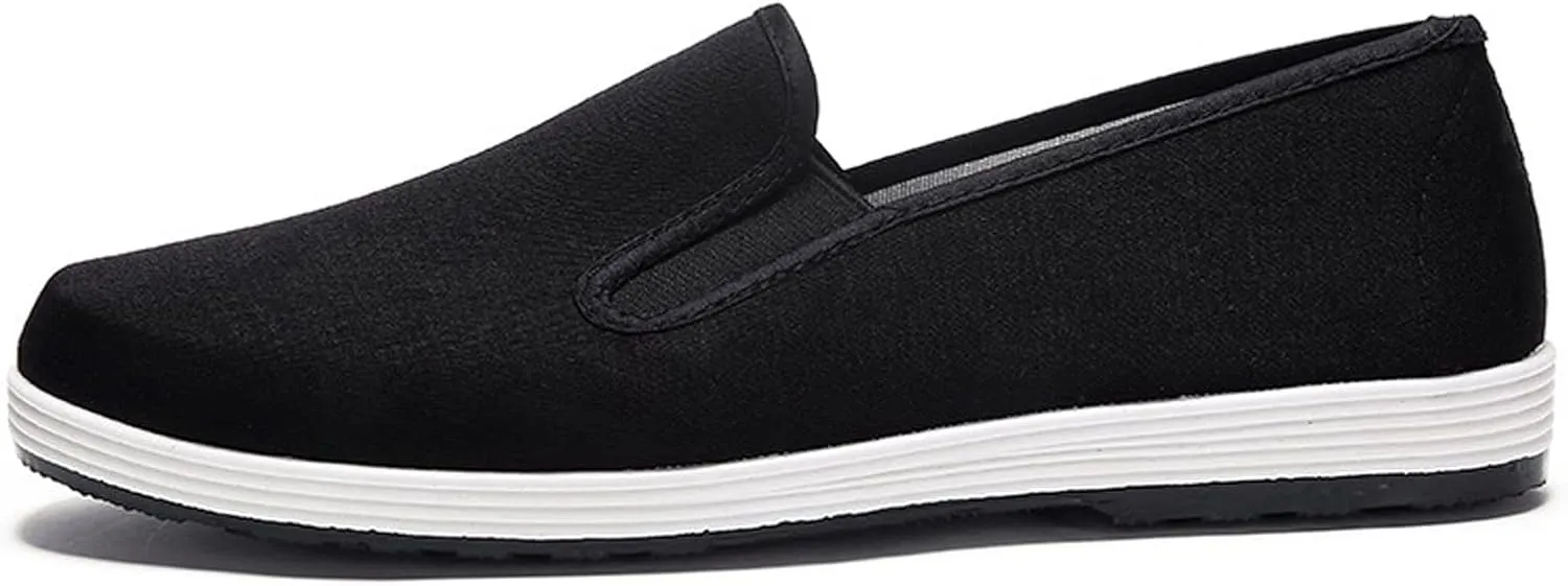 eYLun Kung Fu Shoes Men Tai Chi Shoes Chinese Traditional Martial Arts Rubber Sole Slip On Old Beijing Shoes