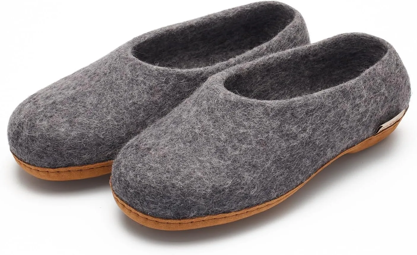 Felty Boiled Wool Slippers for Women, 100% Natural New Zealand Merino Wool, Handmade