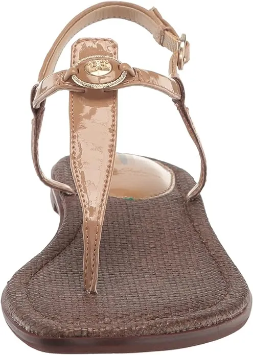Flats Massive markdown Strap Ankle Toe Gigi Sam Open Sandals Get it before it's Almond Embellished Signet Edelman