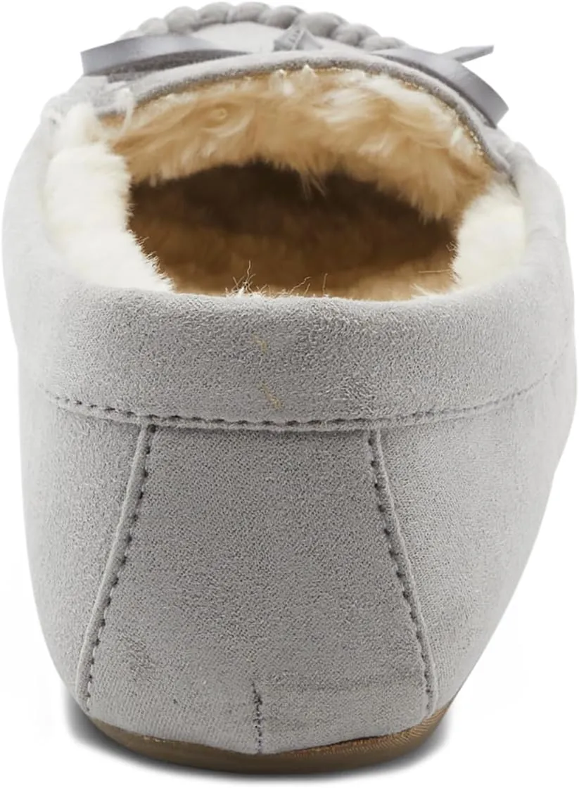 Flexus Spring Step Danda Moccasin Slippers for Women - Faux Fur Shoes for Indoor Use - Comfortable Slip-On House Slippers