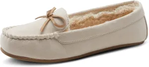 Flexus Spring Step Danda Moccasin Slippers for Women - Faux Fur Shoes for Indoor Use - Comfortable Slip-On House Slippers