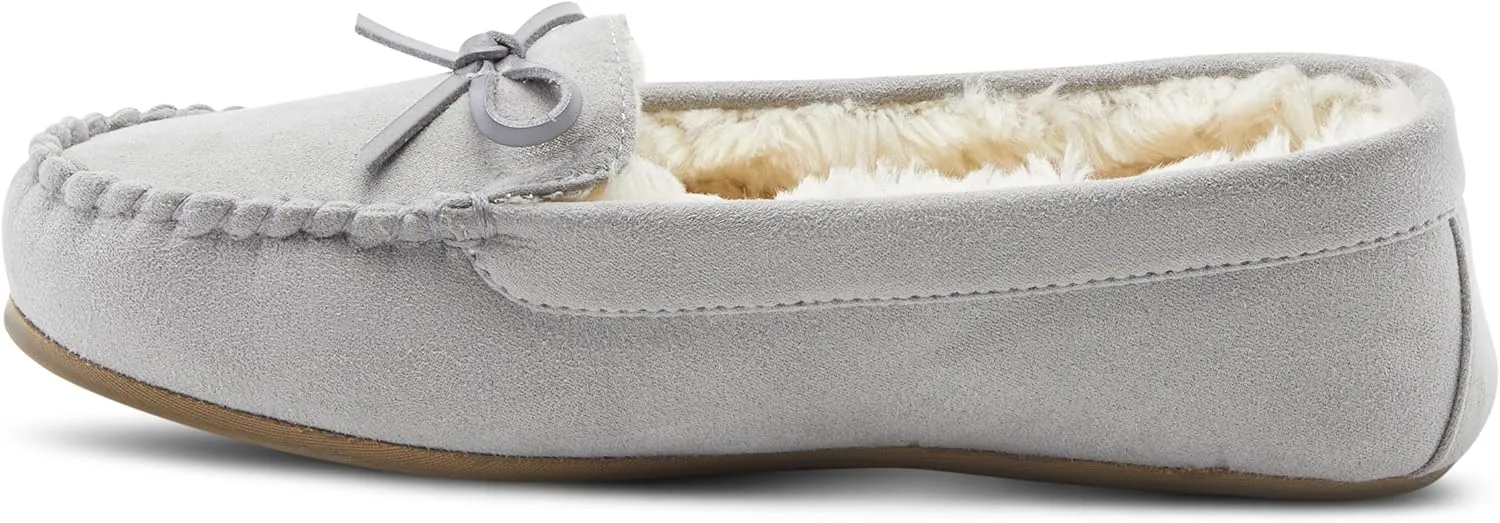 Flexus Spring Step Danda Moccasin Slippers for Women - Faux Fur Shoes for Indoor Use - Comfortable Slip-On House Slippers