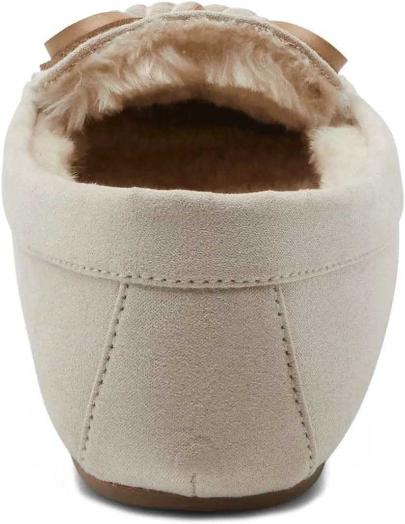 Flexus Spring Step Danda Moccasin Slippers for Women - Faux Fur Shoes for Indoor Use - Comfortable Slip-On House Slippers