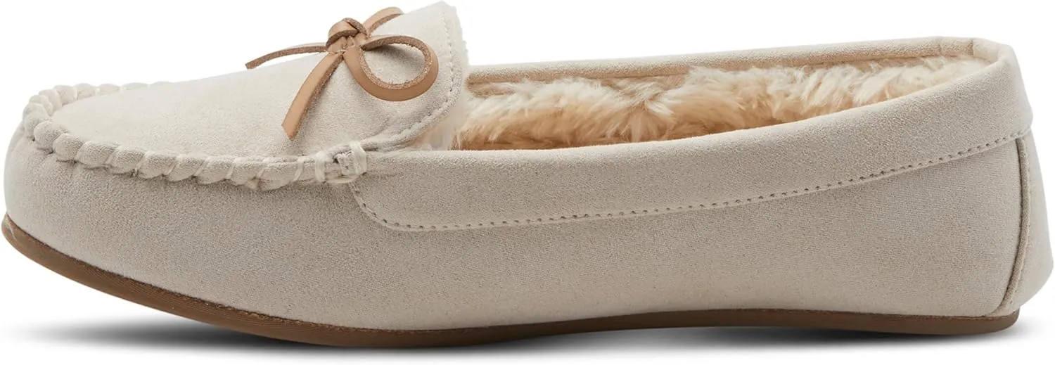Flexus Spring Step Danda Moccasin Slippers for Women - Faux Fur Shoes for Indoor Use - Comfortable Slip-On House Slippers