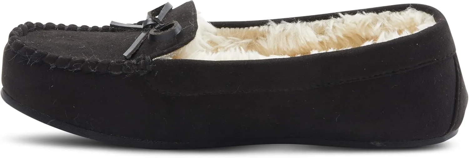 Flexus Spring Step Danda Moccasin Slippers for Women - Faux Fur Shoes for Indoor Use - Comfortable Slip-On House Slippers