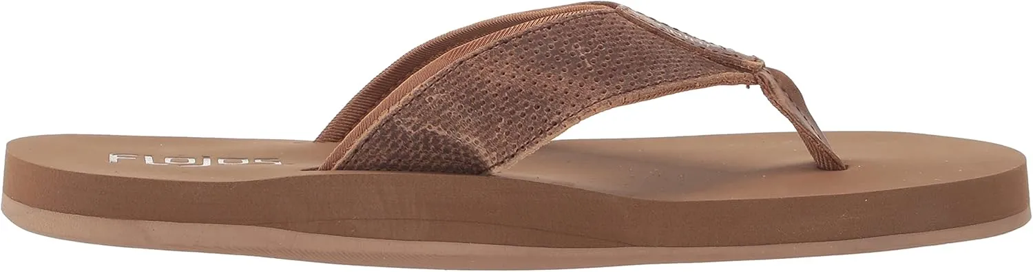 Flojos Cole Genuine Leather Perforated Strap Mens Sandal