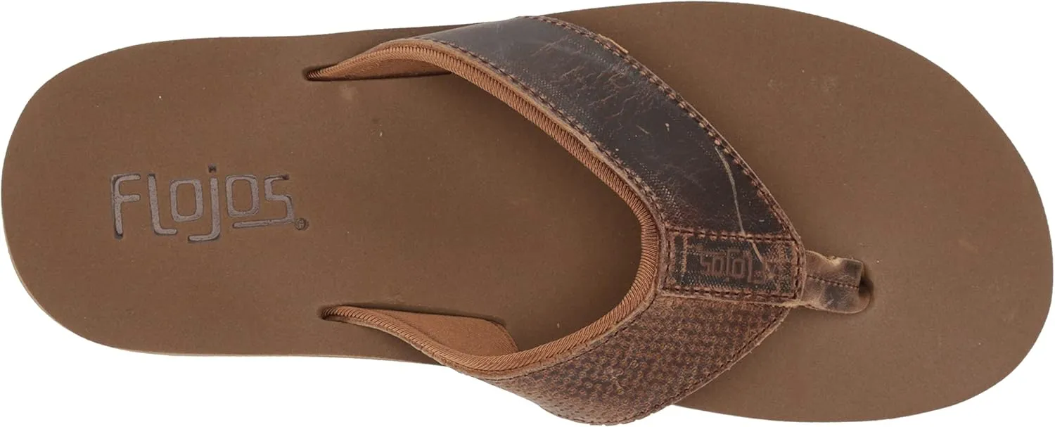 Flojos Cole Genuine Leather Perforated Strap Mens Sandal