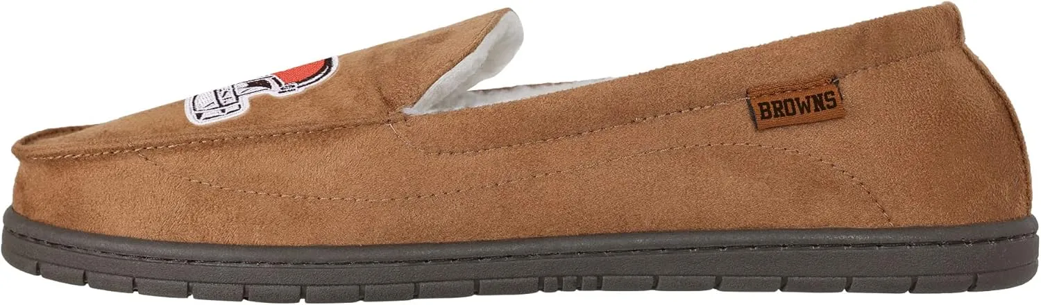 FOCO Men's NFL Football Team Logo Moccasin Slippers