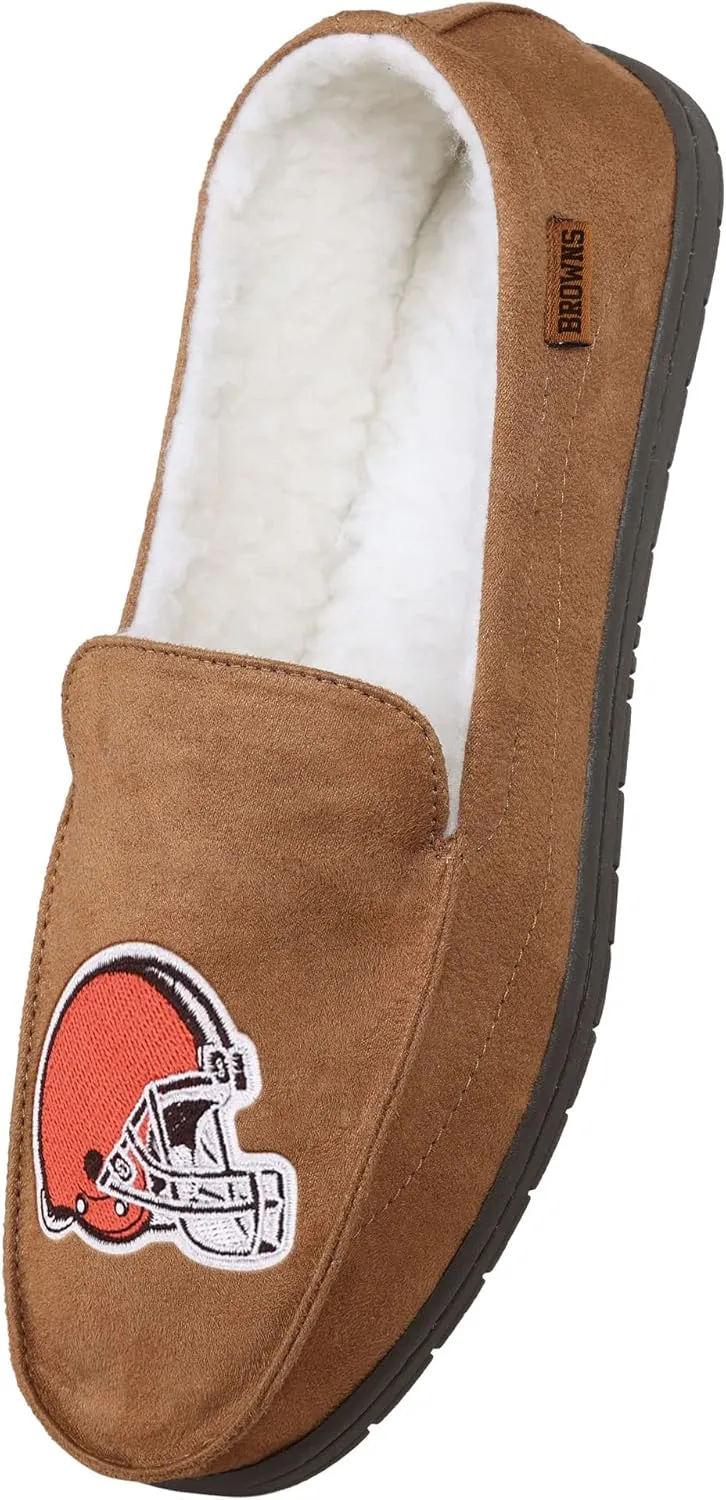 FOCO Men's NFL Football Team Logo Moccasin Slippers