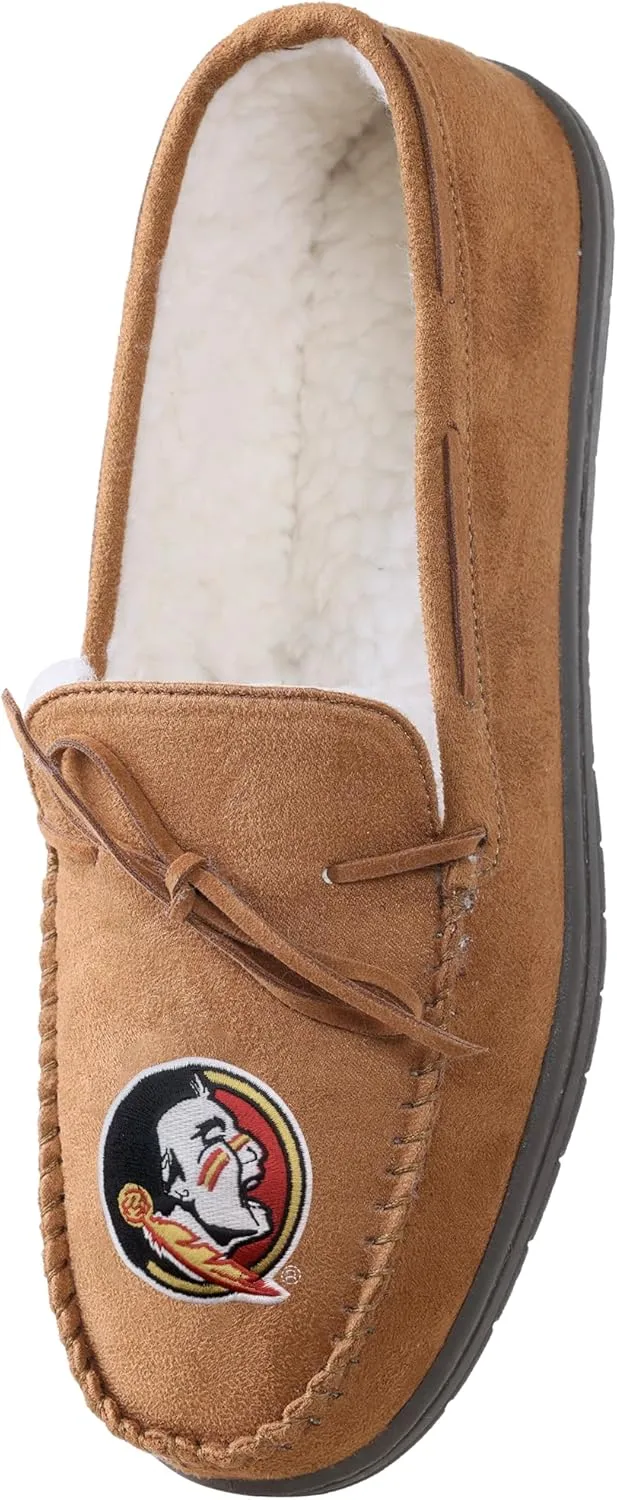FOCO NCAA Mens NCAA College Team Logo Moccasin Slippers