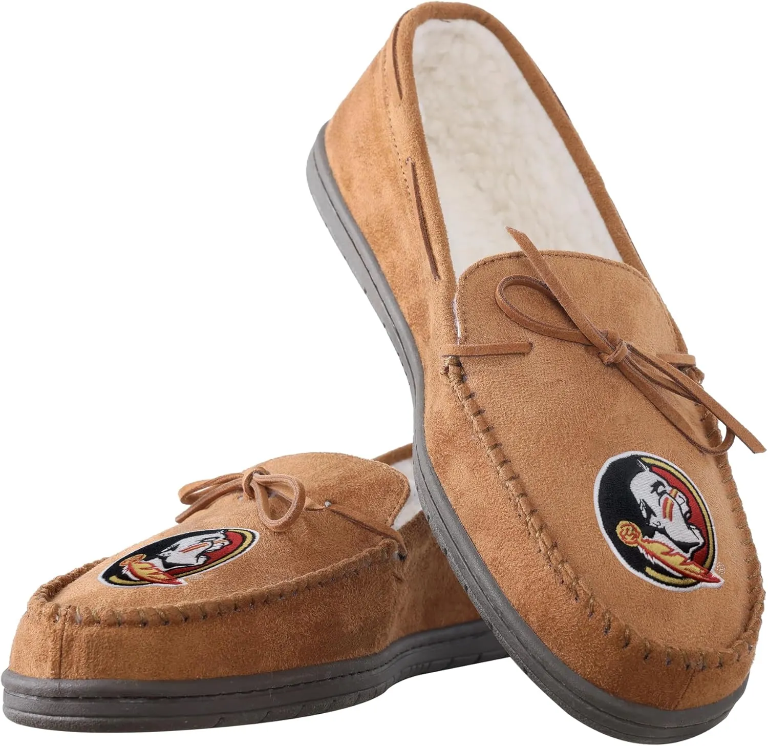 FOCO NCAA Mens NCAA College Team Logo Moccasin Slippers