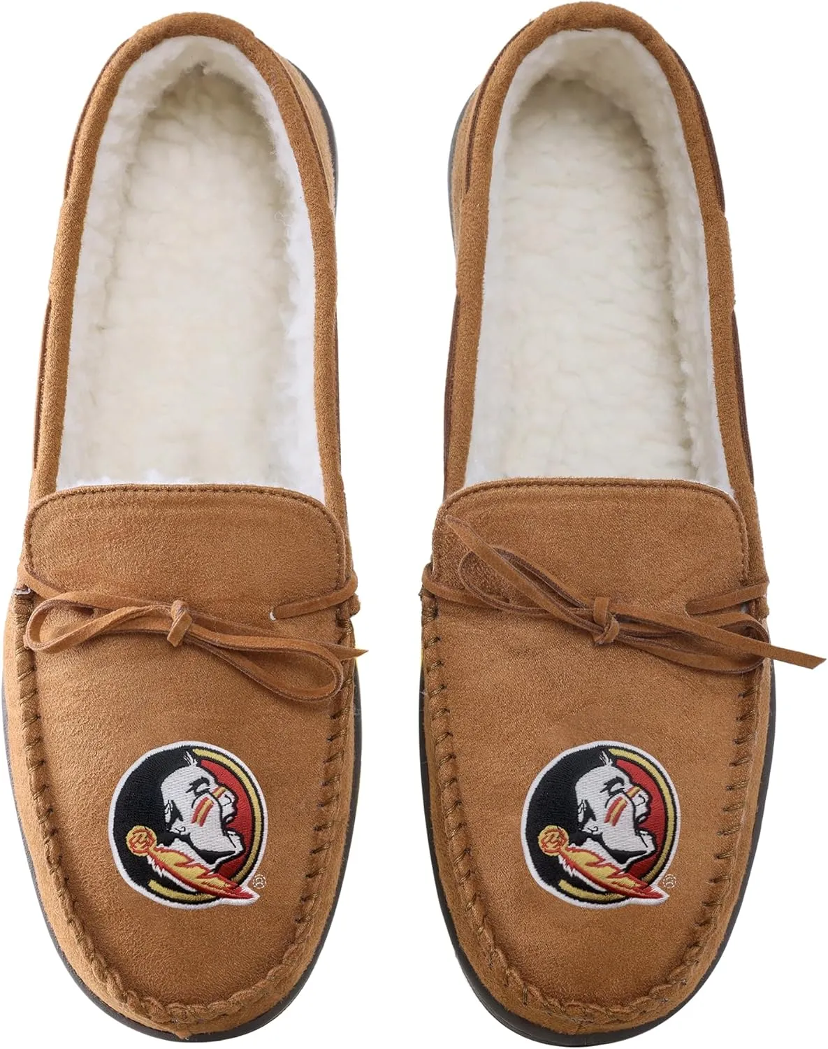 FOCO NCAA Mens NCAA College Team Logo Moccasin Slippers