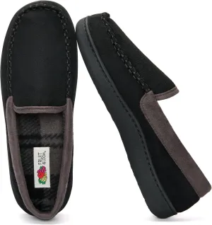 Fruit of the Loom Moccasin Slippers For Men, Memory Foam Sole, Indoor Outdoor