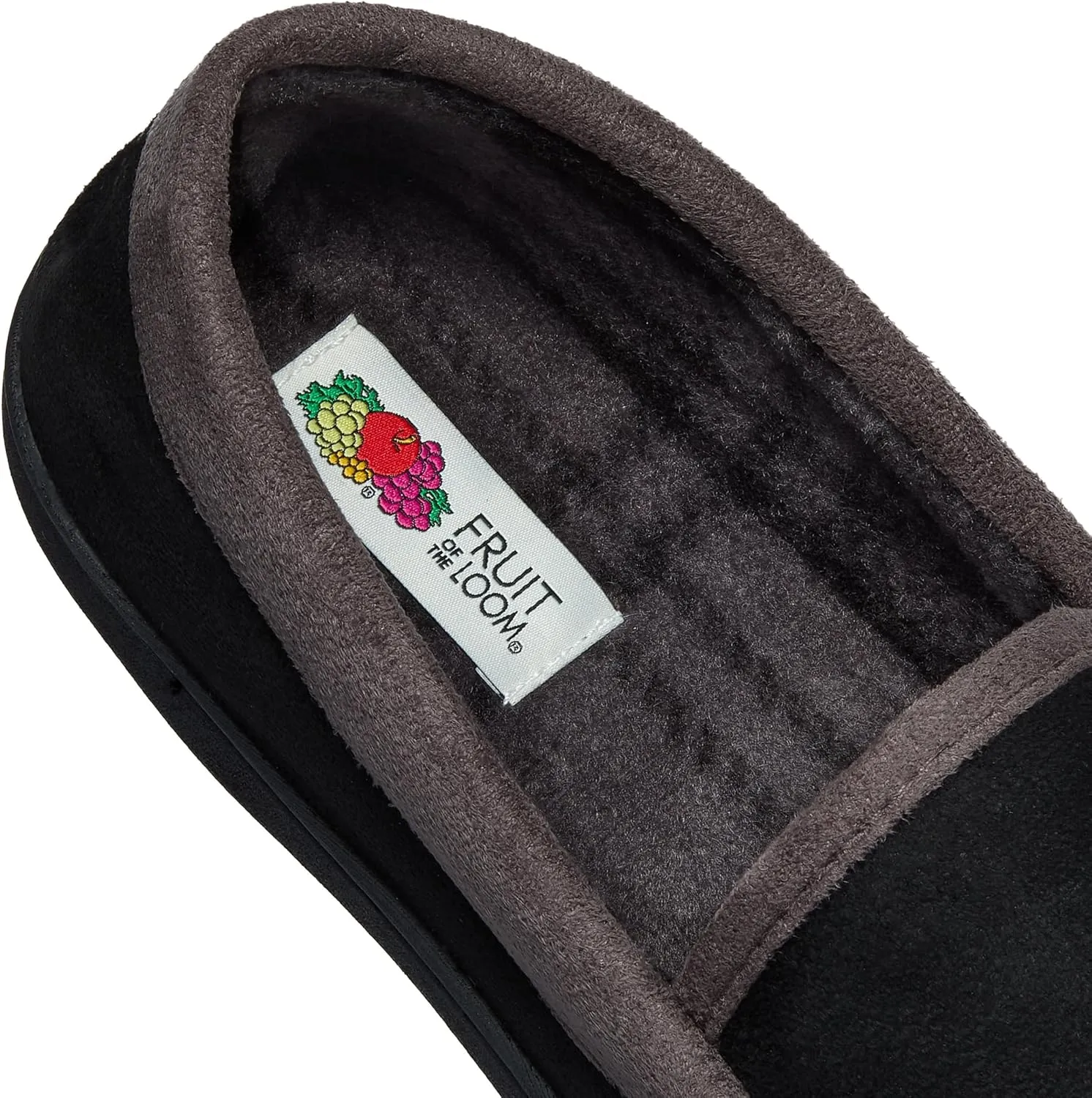 Fruit of the Loom Moccasin Slippers For Men, Memory Foam Sole, Indoor Outdoor