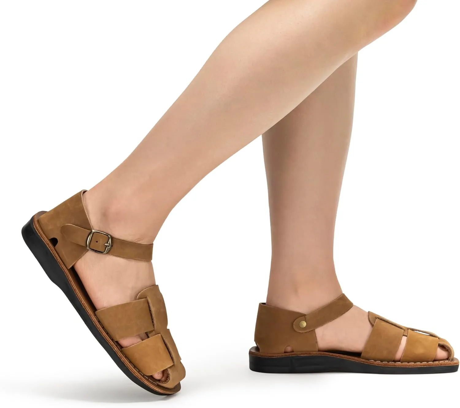 Gemma - Leather Adjustable Strap Sandal - Womens Sandals
