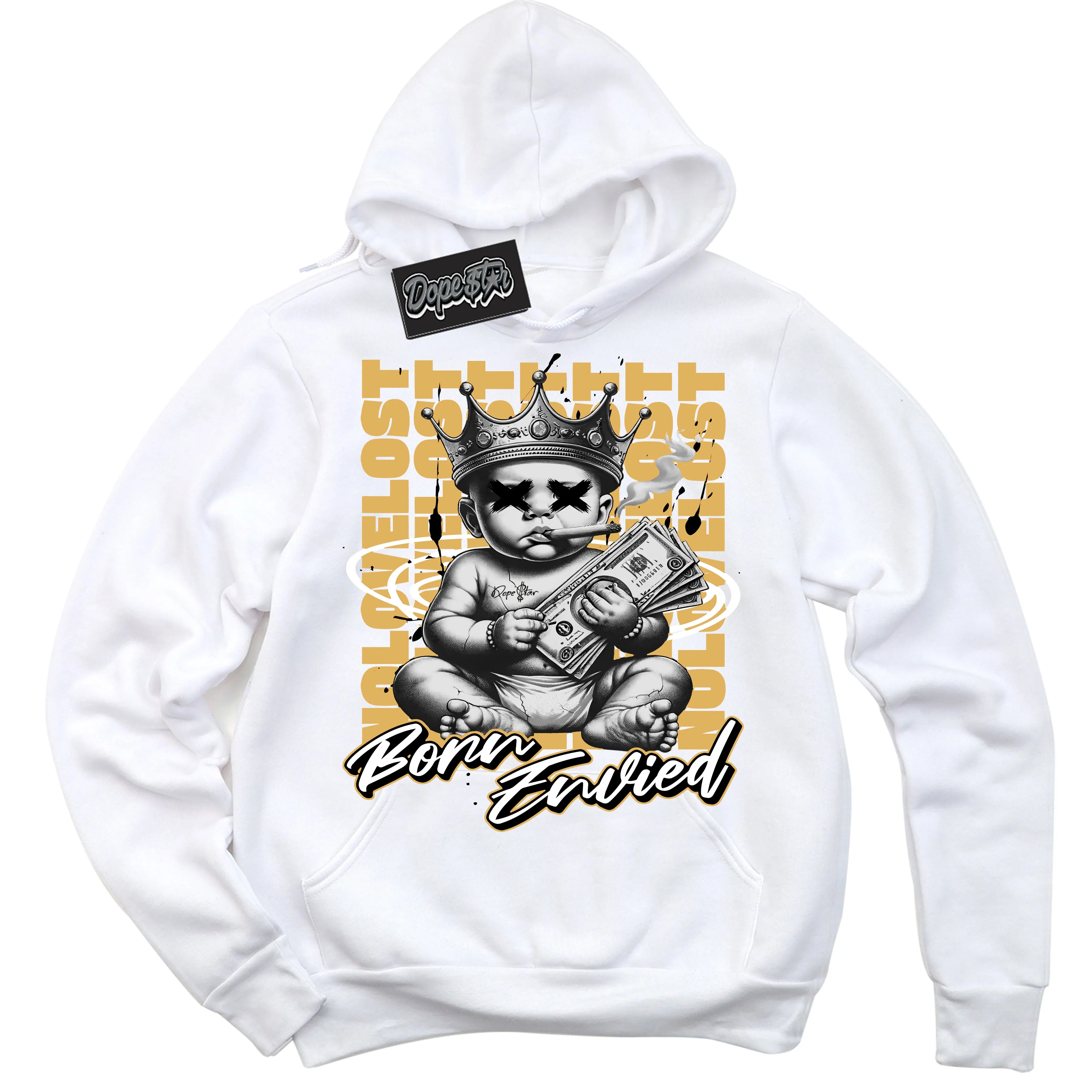 Gold Swoosh 1s Sneaker Hoodie Born Envied Graphic