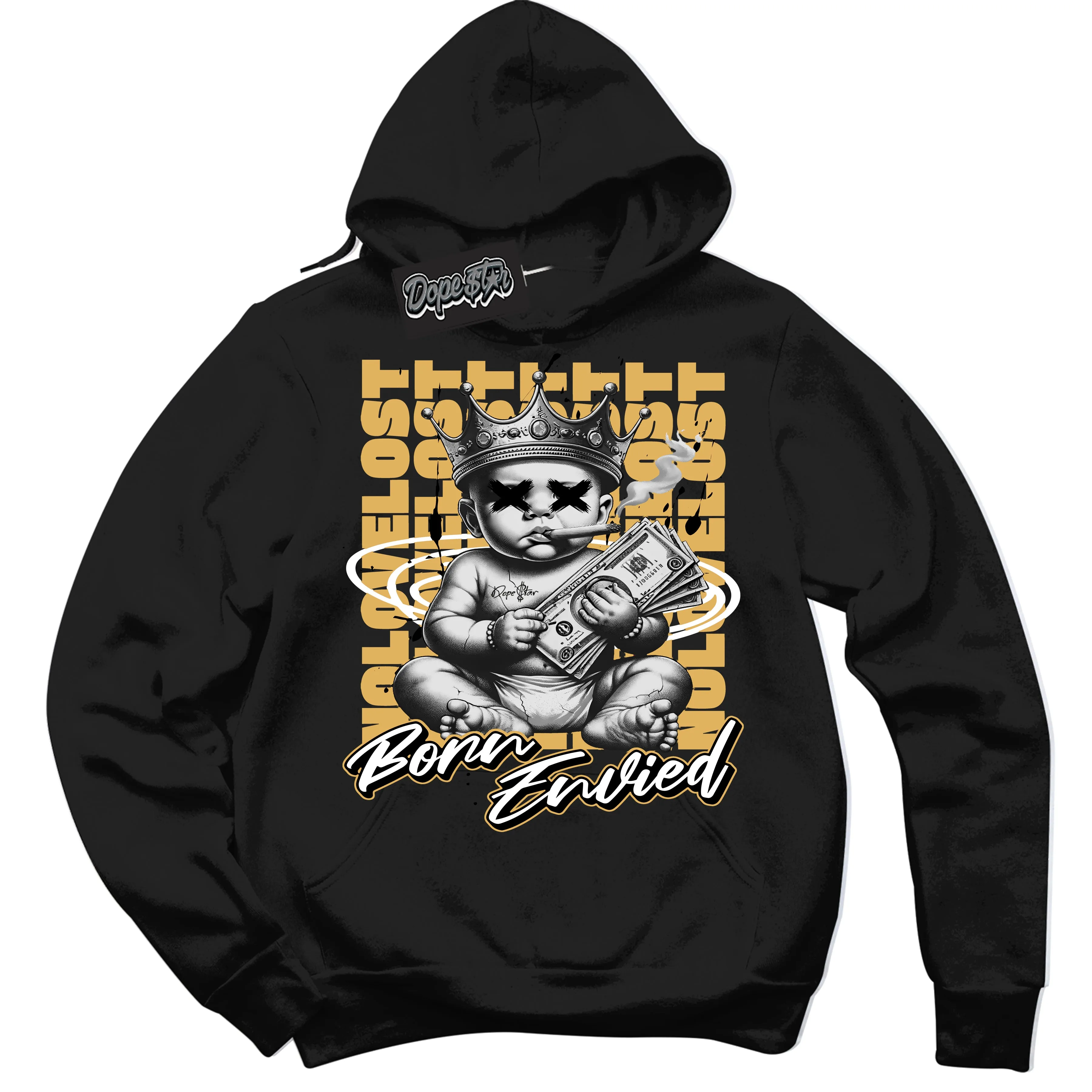 Gold Swoosh 1s Sneaker Hoodie Born Envied Graphic