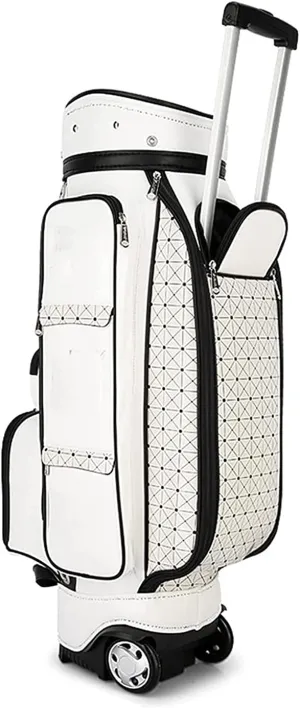 Golf Cart Bag Women Golf Bag Easy to Carry & Durable with Wheels,Easy Carry Space Saving,Lightweight Organized Golf Bag（White）