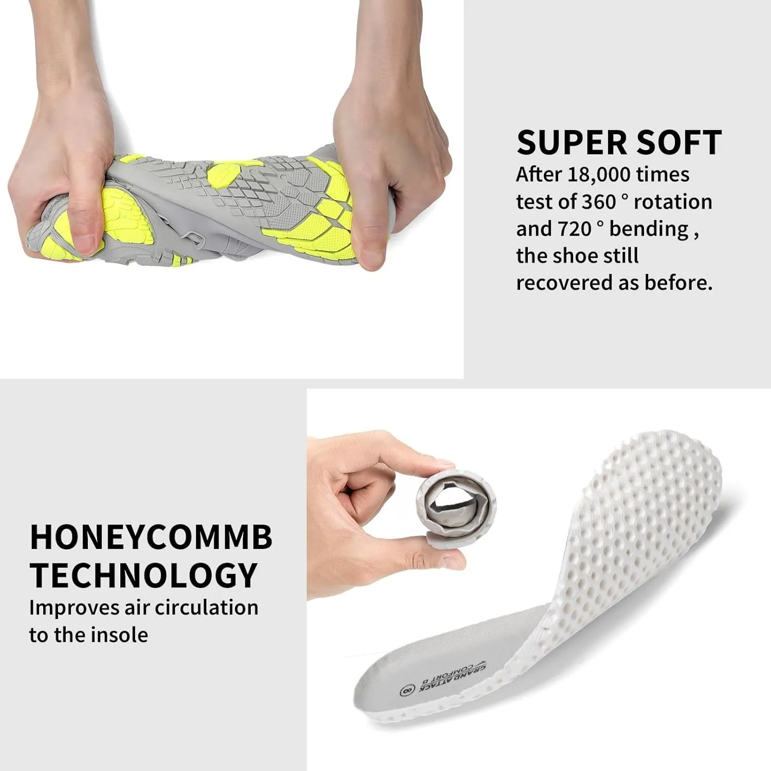 Grand Attack Men's Barefoot Shoes|Minimalist Cross-Trainer|Zero Drop Sole|Wide Toe Box