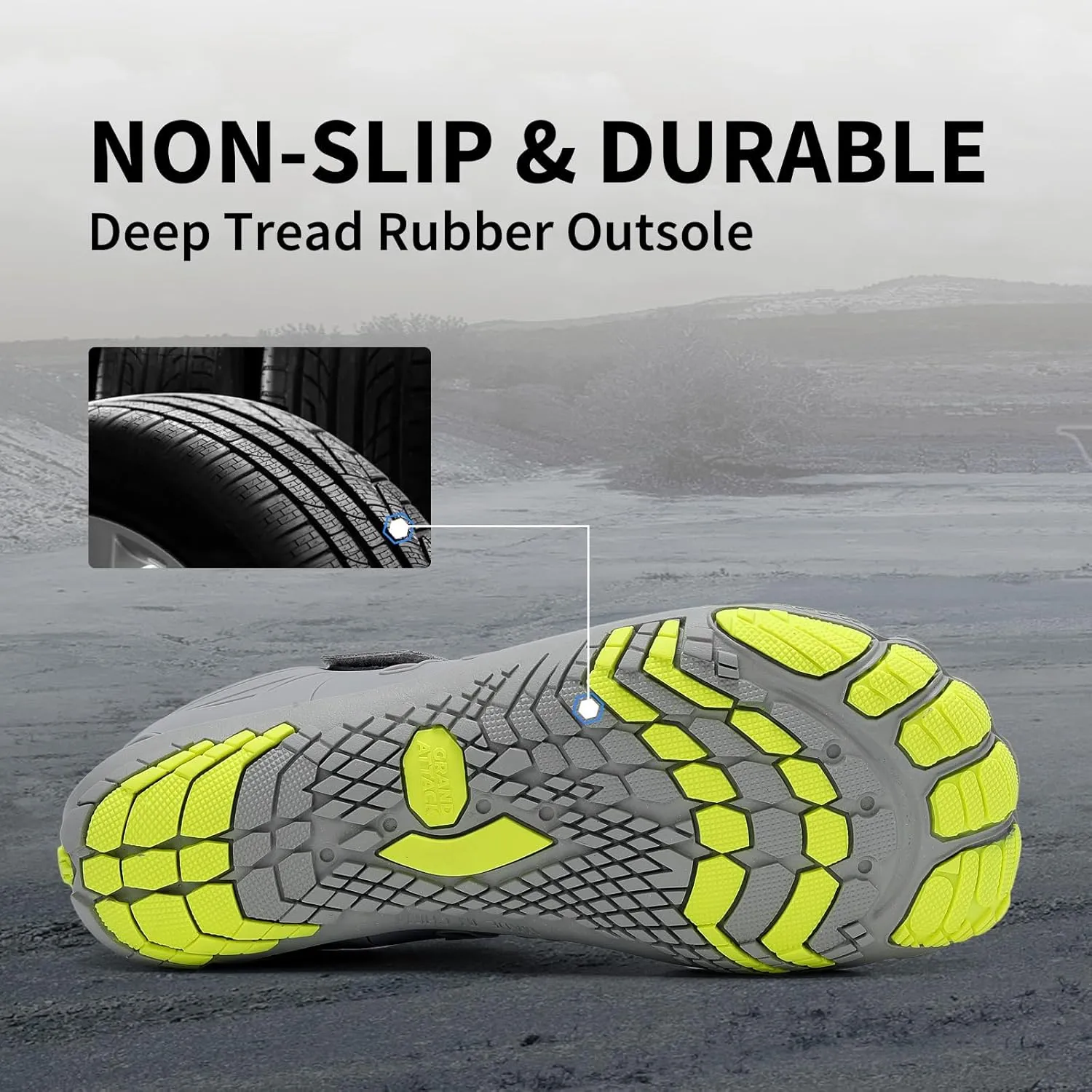 Grand Attack Men's Barefoot Shoes|Minimalist Cross-Trainer|Zero Drop Sole|Wide Toe Box