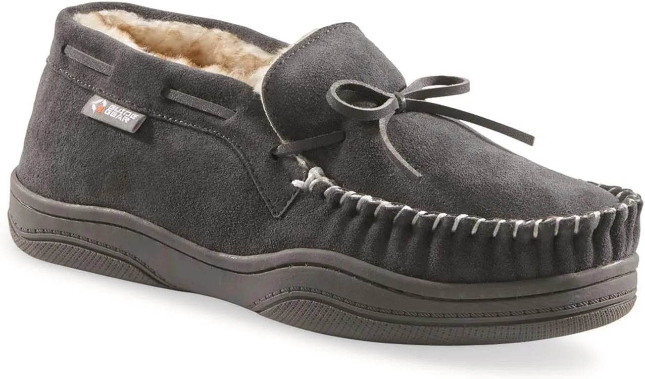Guide Gear Men’s Moccasin Slippers Suede Chukka, Indoor and Outdoor Bedroom House Slippers