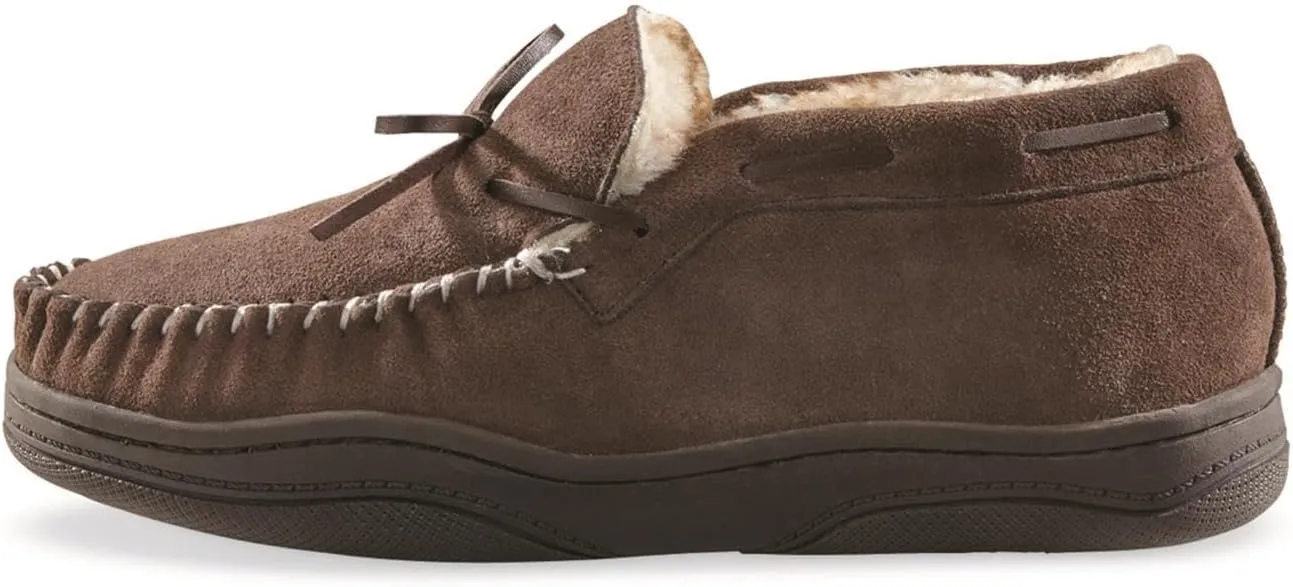 Guide Gear Men’s Moccasin Slippers Suede Chukka, Indoor and Outdoor Bedroom House Slippers