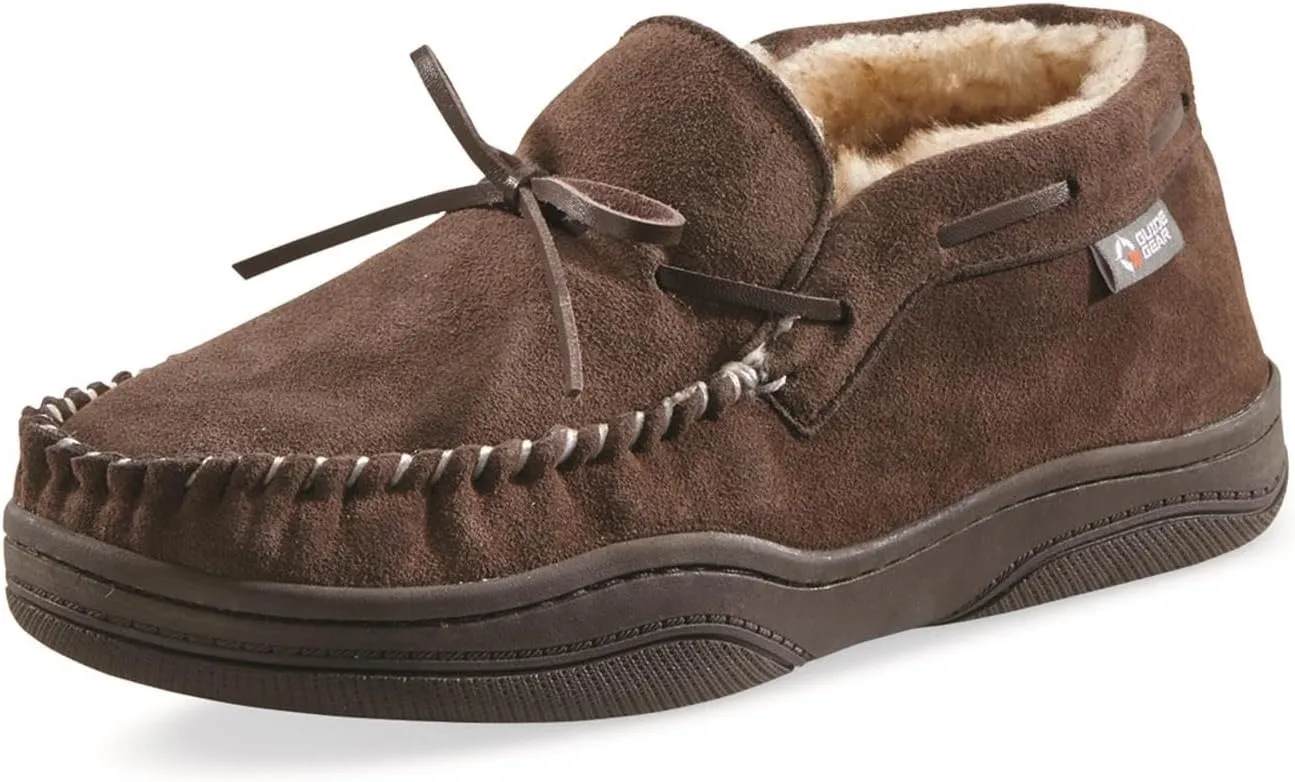 Guide Gear Men’s Moccasin Slippers Suede Chukka, Indoor and Outdoor Bedroom House Slippers