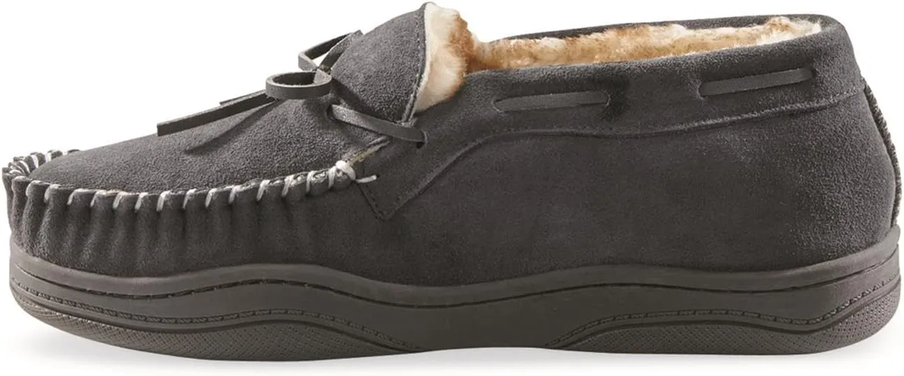 Guide Gear Men’s Moccasin Slippers Suede Chukka, Indoor and Outdoor Bedroom House Slippers