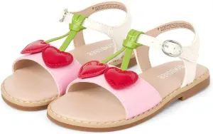Gymboree Girl's Toddler Flat Sandal with Adjustable Ankle Strap