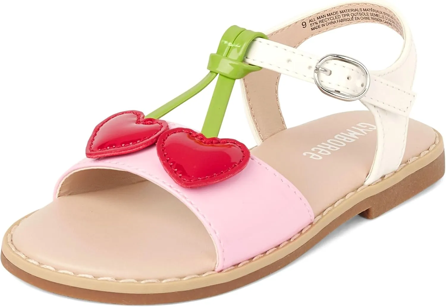 Gymboree Girl's Toddler Flat Sandal with Adjustable Ankle Strap