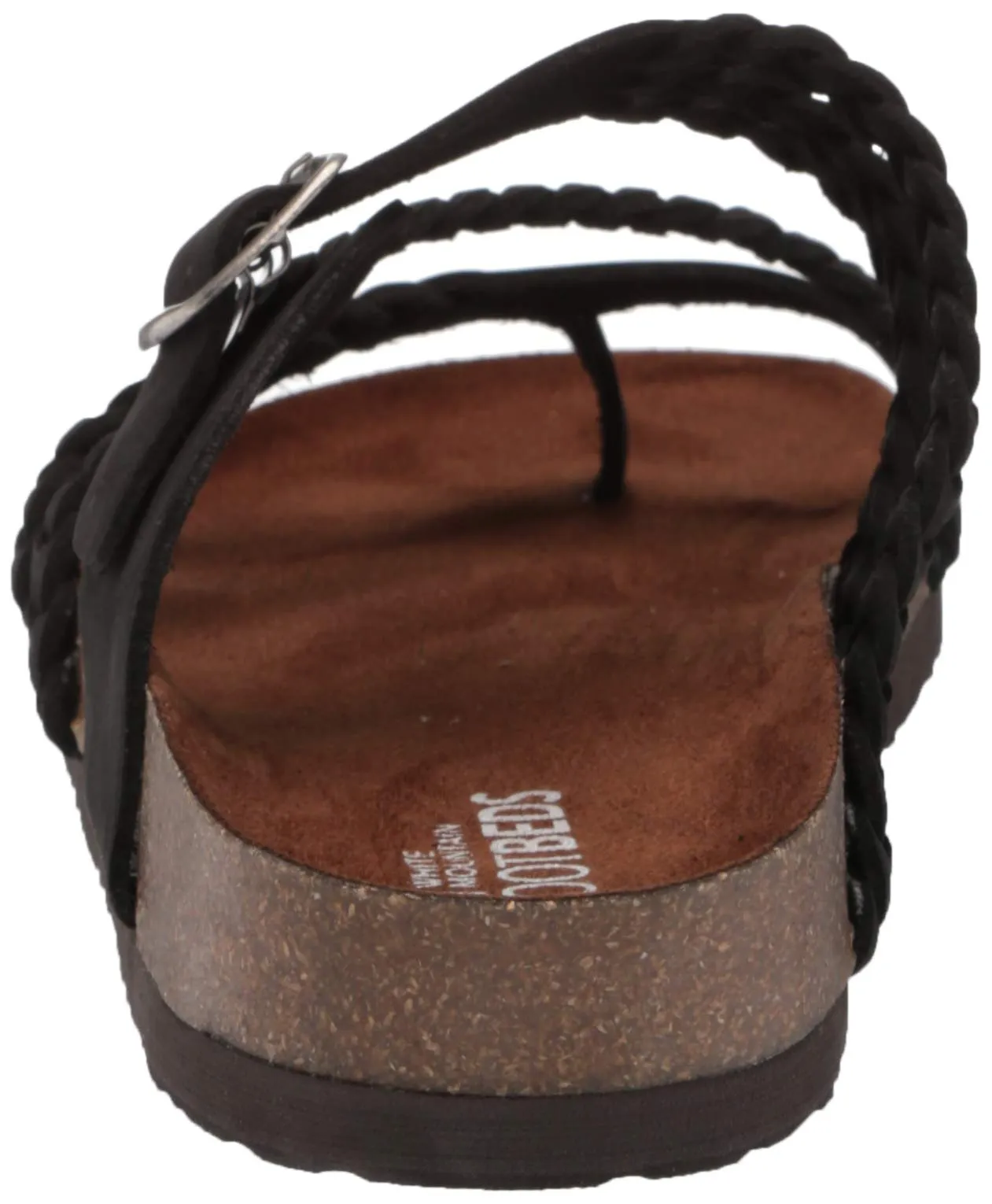 Hayleigh White Casual Short-term offer Footbeds Sandals Slip Mountain Black Flats On Leather Multi-purpose