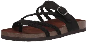 Hayleigh White Casual Short-term offer Footbeds Sandals Slip Mountain Black Flats On Leather Multi-purpose
