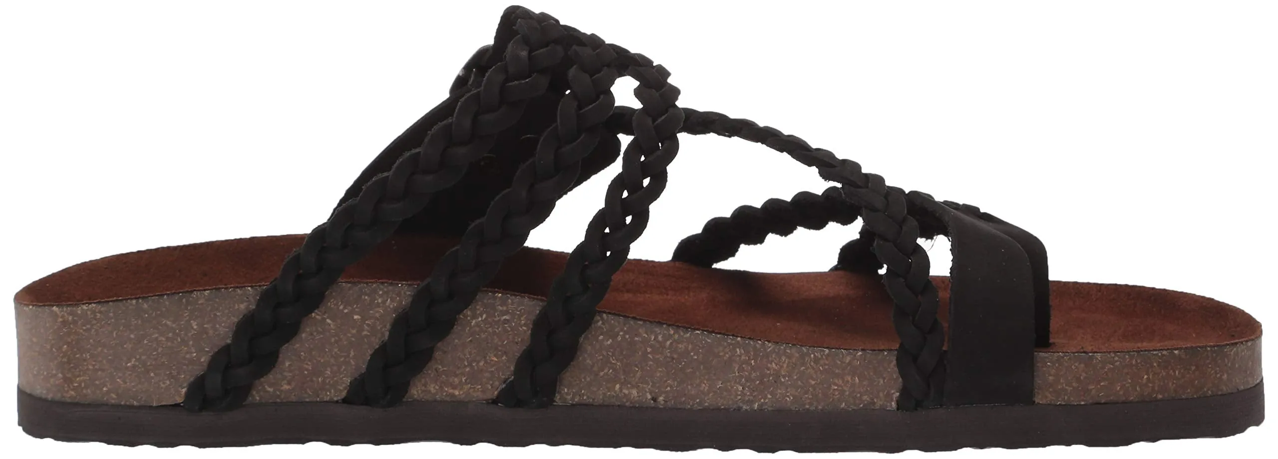 Hayleigh White Casual Short-term offer Footbeds Sandals Slip Mountain Black Flats On Leather Multi-purpose